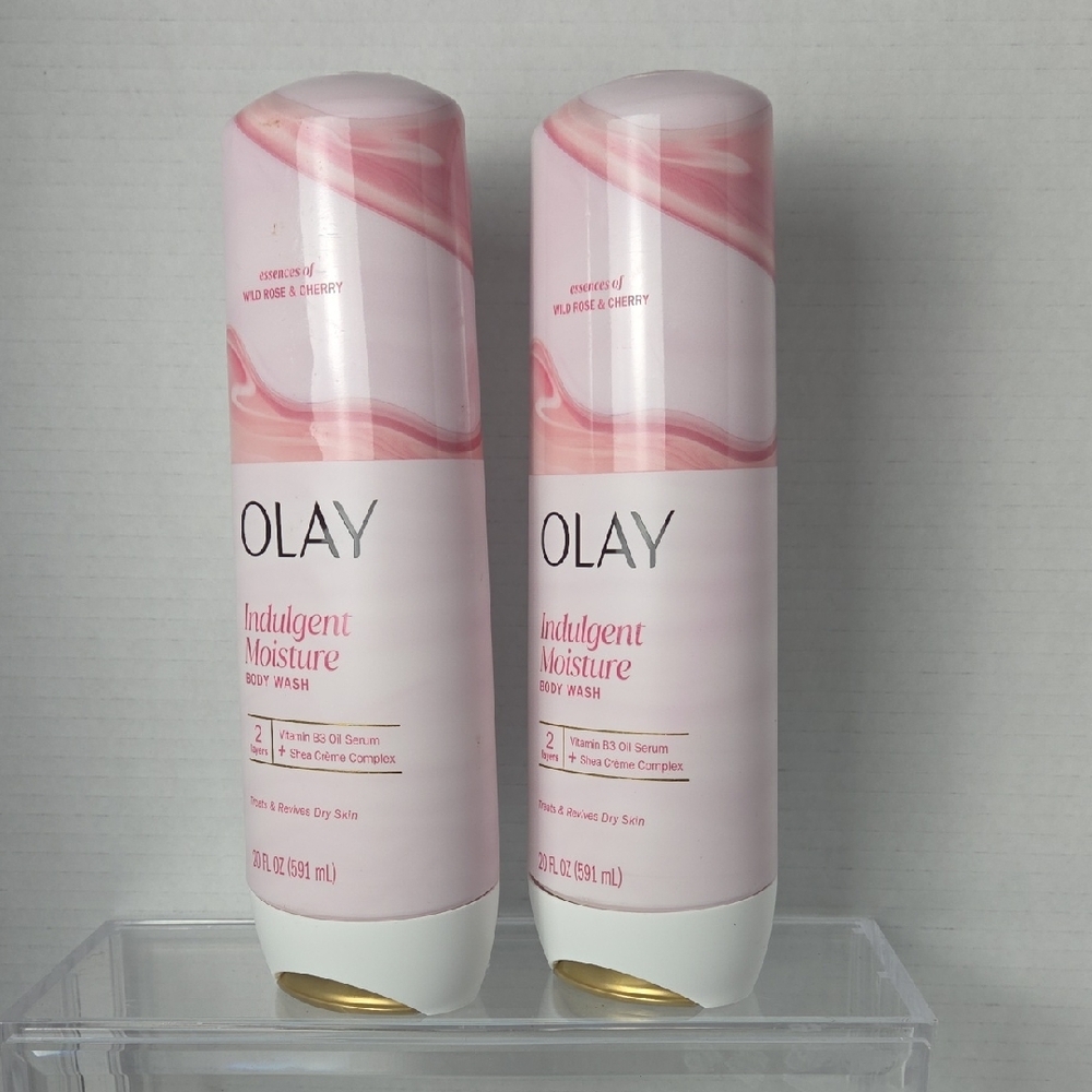 2 OLAY Pink Indulgent Moisture Body Wash Duo - Picture 2 of 3